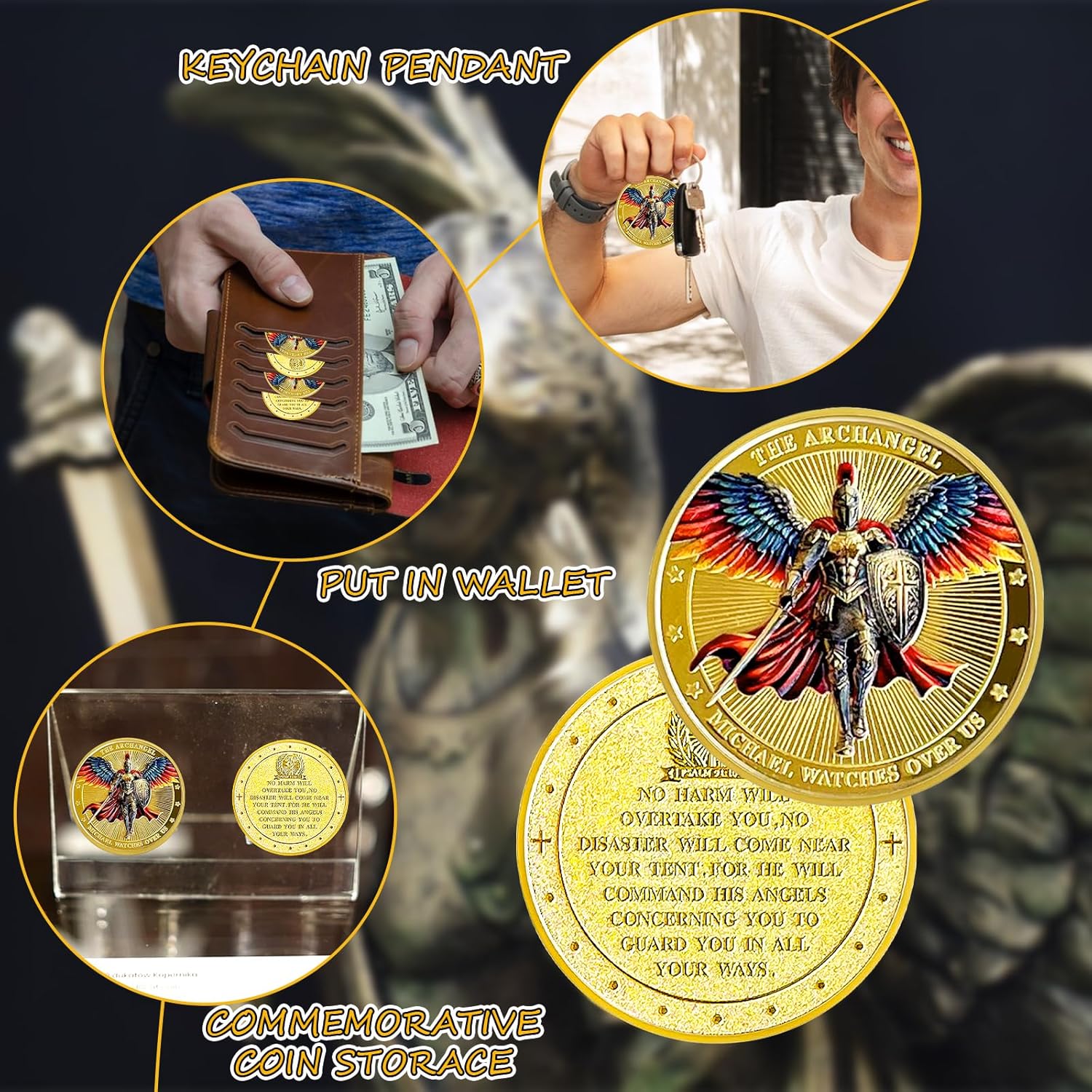 The Archangel Michael Watches Over Us Commemorative Challenge Coin Medal Gift