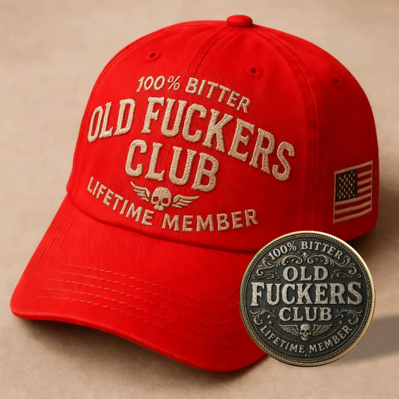 🏅60% OFF - Old Fuckers Club-Vintage Baseball Cap & Coin