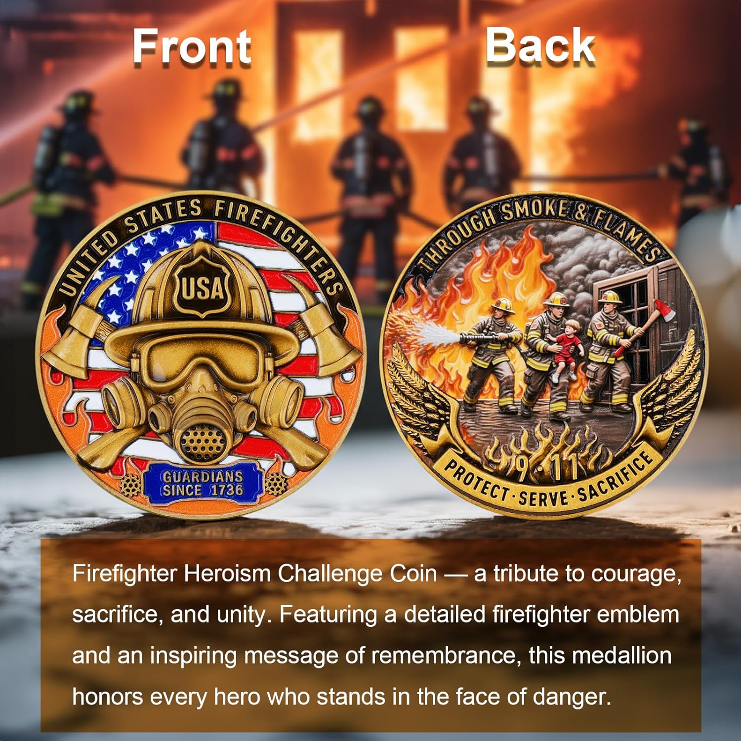 Firefighter Heroism Challenge Coin