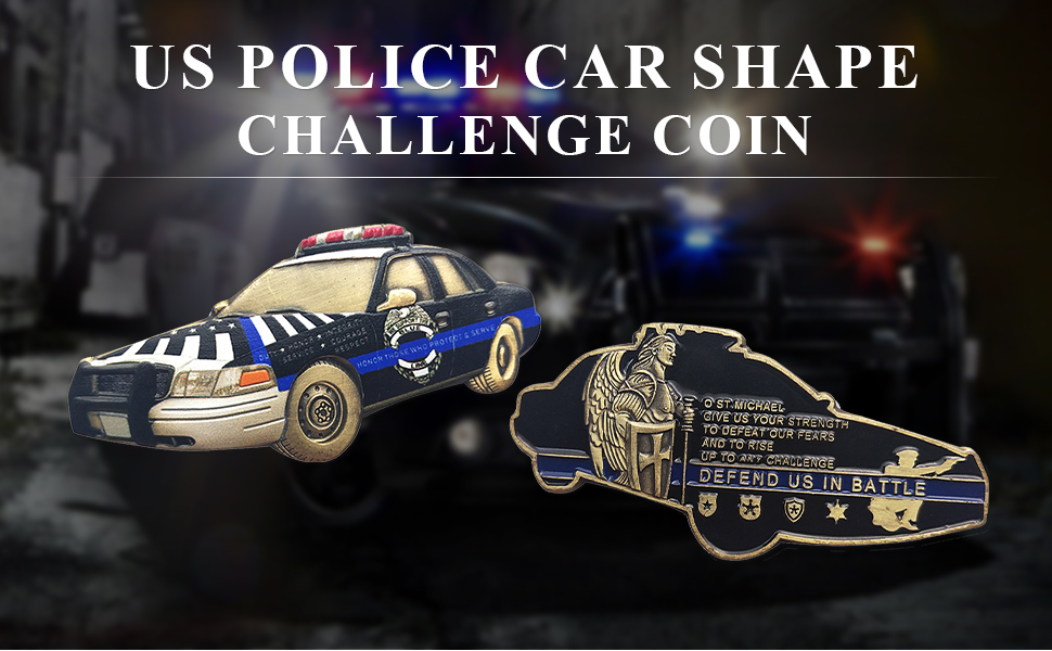 police car shape challenge coin