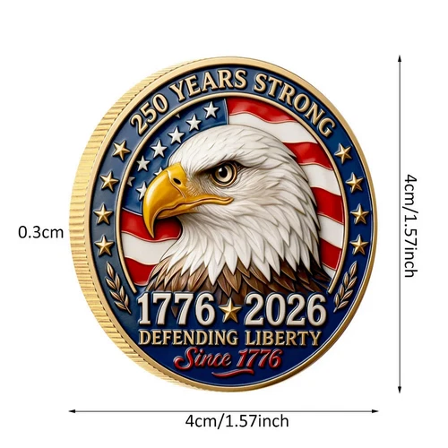 United States 250 Anniversary Challenge Coin Commemorative US 1-pc al - Picture 6 of 8