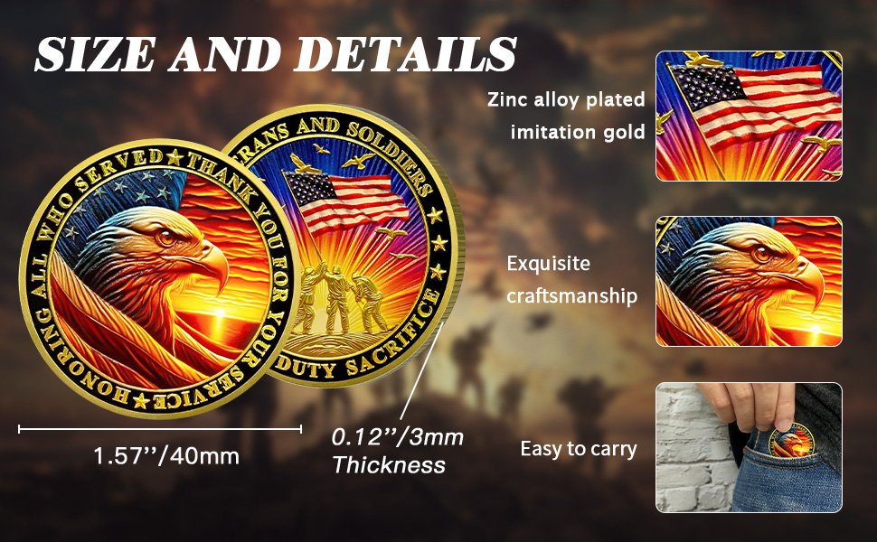 veterans day gifts, veterans coins, army coins