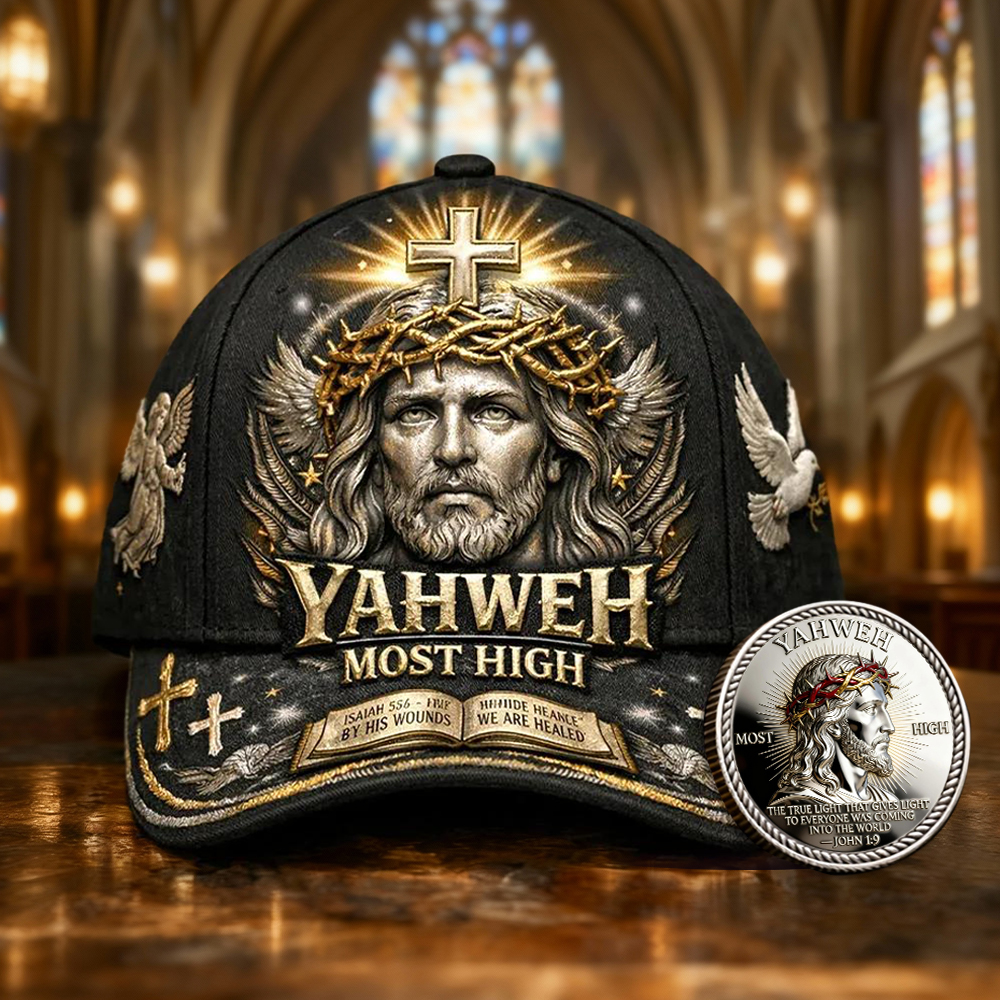 YAHWEH The True Light Faith Printed Hat with Free Faith Coin Gift