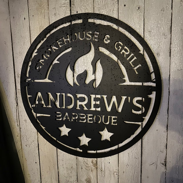 Personalized Metal BBQ Wall Sign | Custom Outdoor Grill Decor & Gift
