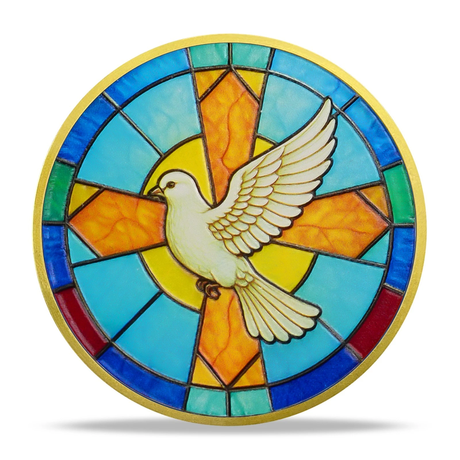 Holy Peace Dove Christian Challenge Coin John 14:27 Bible Verse Faith Token Gift