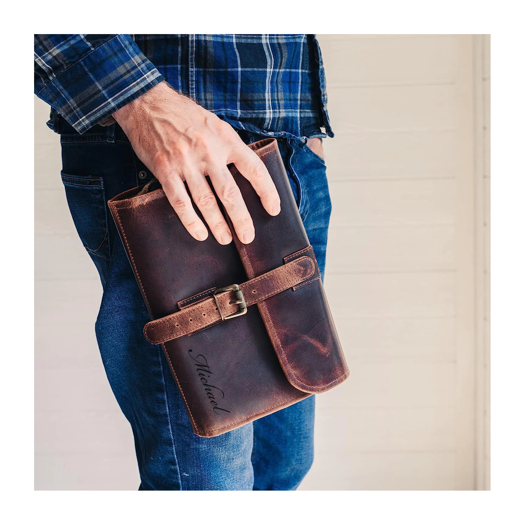 Personalized Leather Dopp Kit - Custom Engraved Travel Toiletry Bag 🧳✨