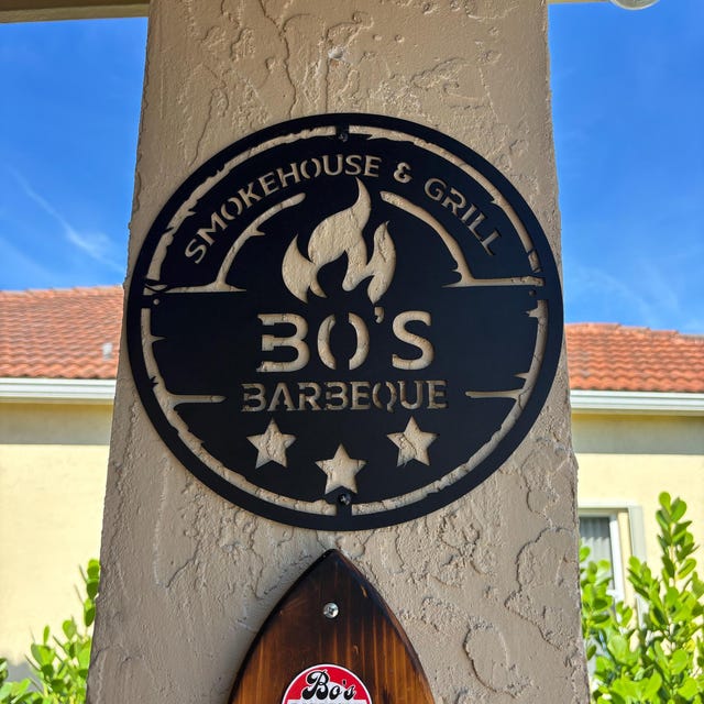 Personalized Metal BBQ Wall Sign | Custom Outdoor Grill Decor & Gift