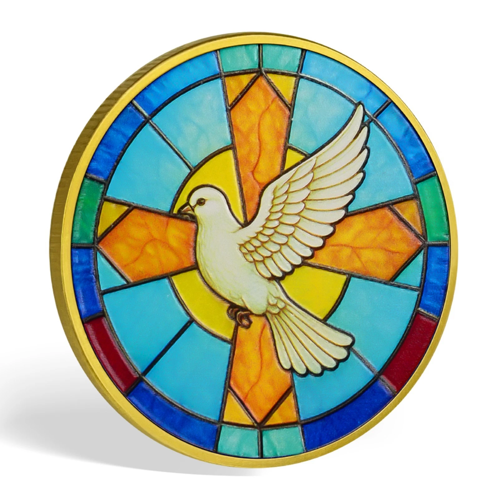 Holy Peace Dove Christian Challenge Coin John 14:27 Bible Verse Faith Token Gift