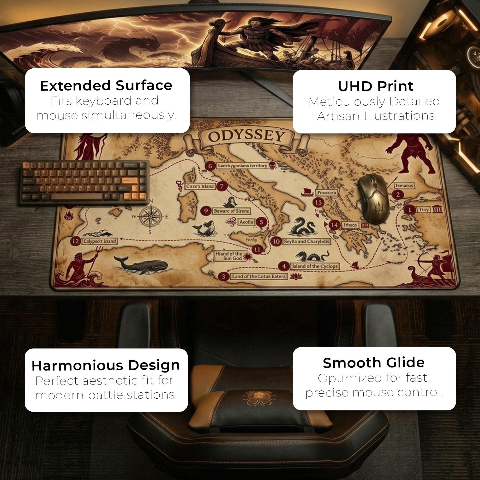 Odyssey Journey Map Desk Mat