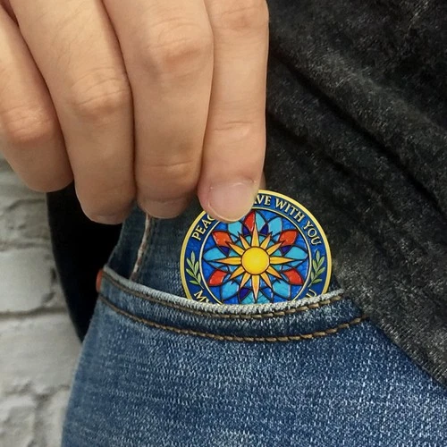 Holy Peace Dove Christian Challenge Coin John 14:27 Bible Verse Faith Token Gift - Picture 12 of 14