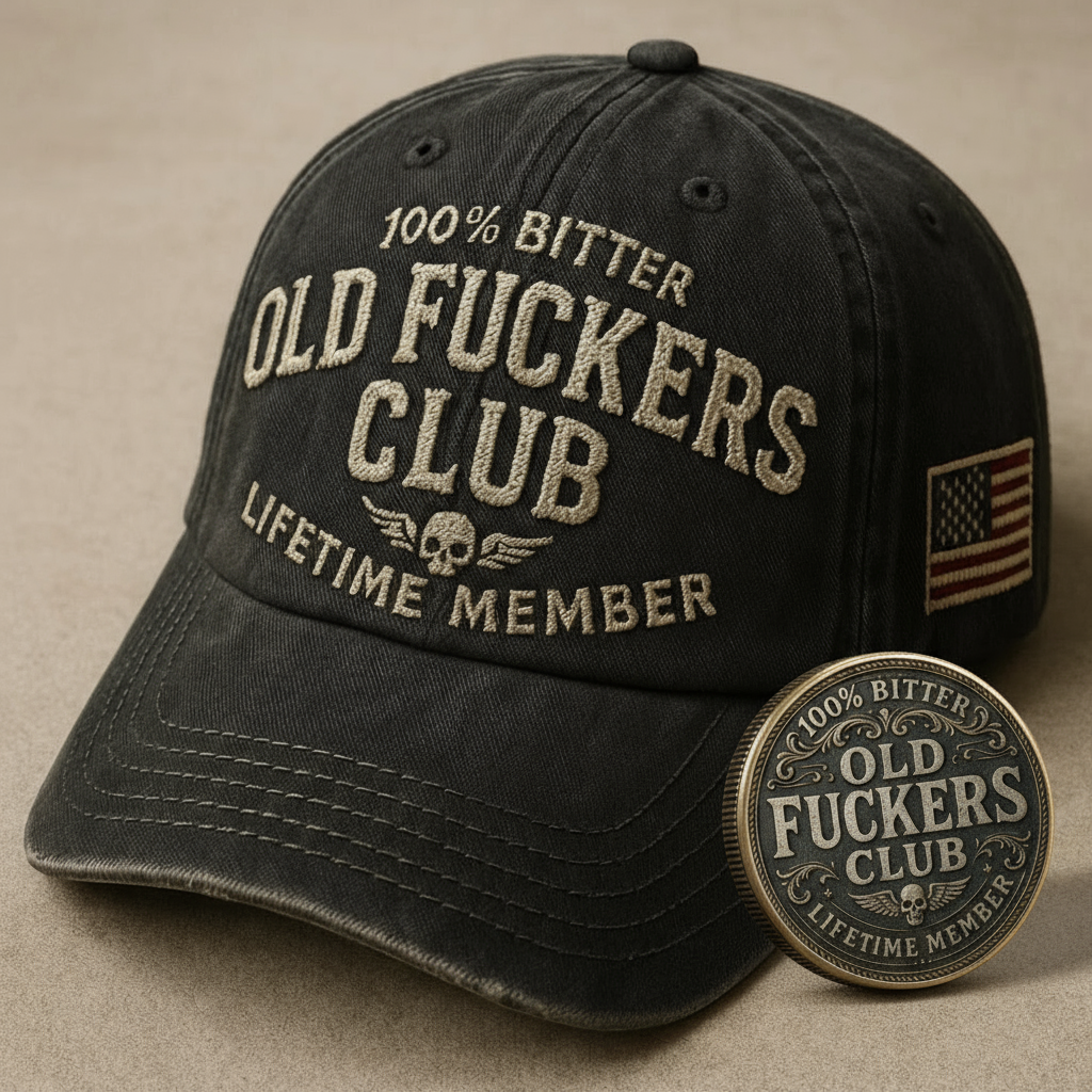 🏅49% OFF - Old Fuckers Club-Vintage Baseball Cap & Coin