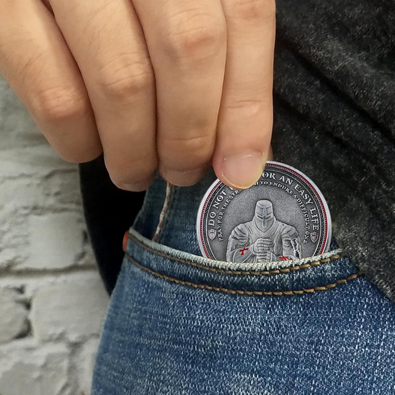 Knights Templar Cross Challenge Coin 