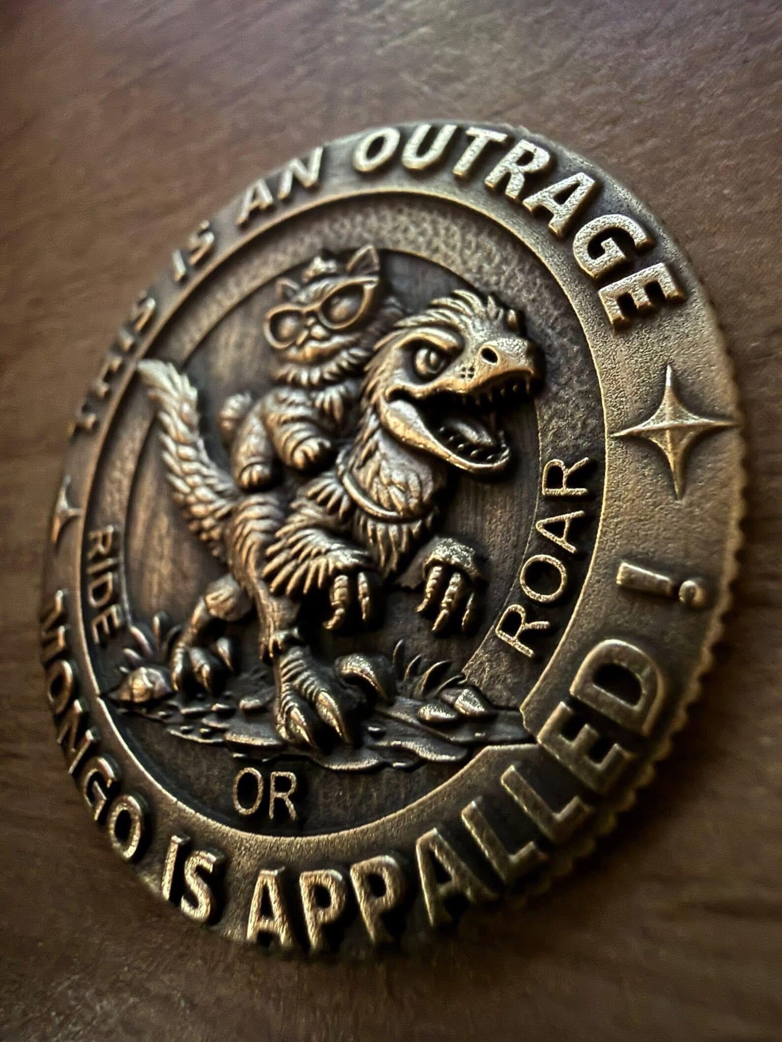 Dungeon Crawler Carl Inspired Brass Challenge Coin