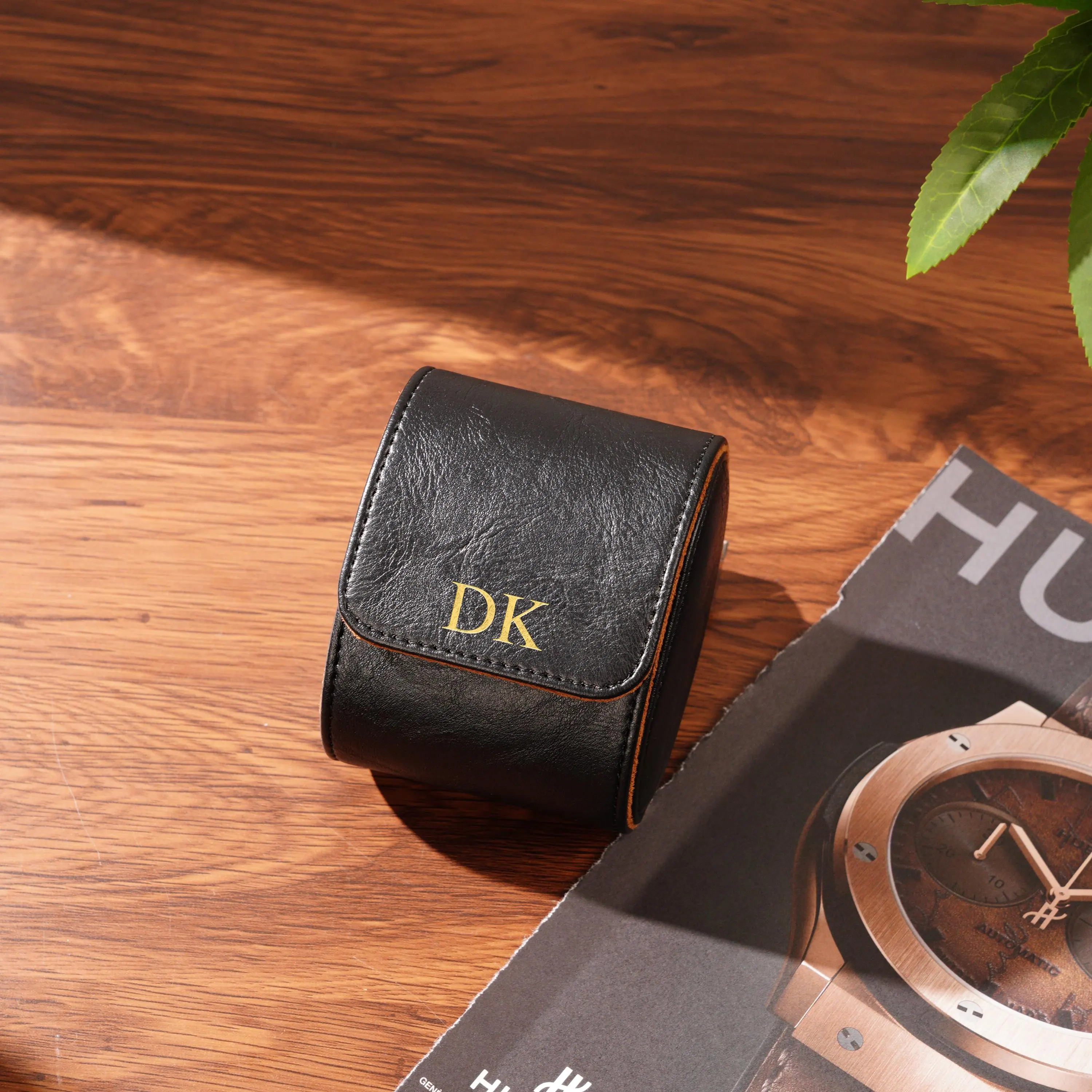 Personalized Leather Watch Roll
