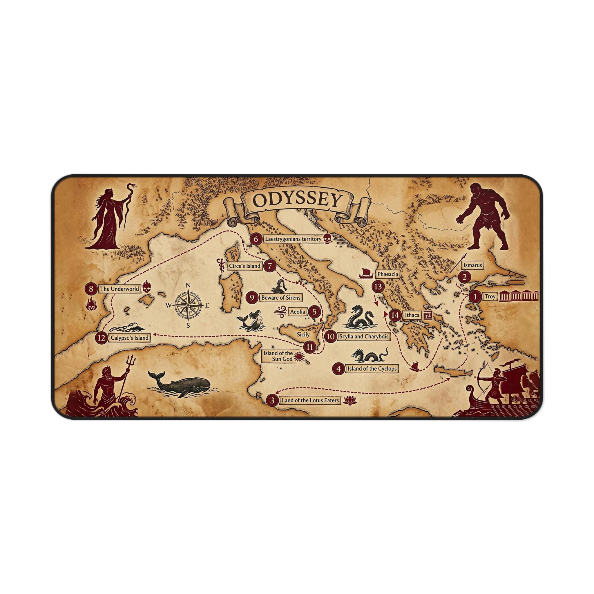 Odyssey Journey Map Desk Mat