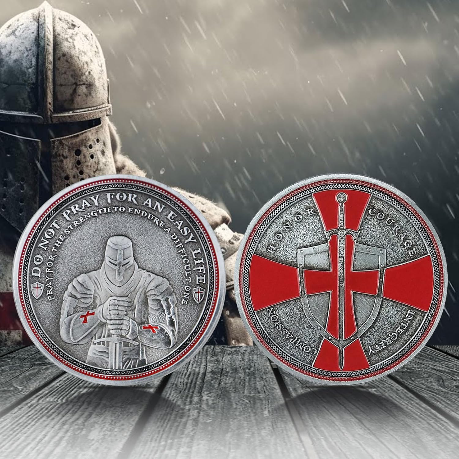 Knights Templar Cross Challenge Coin 