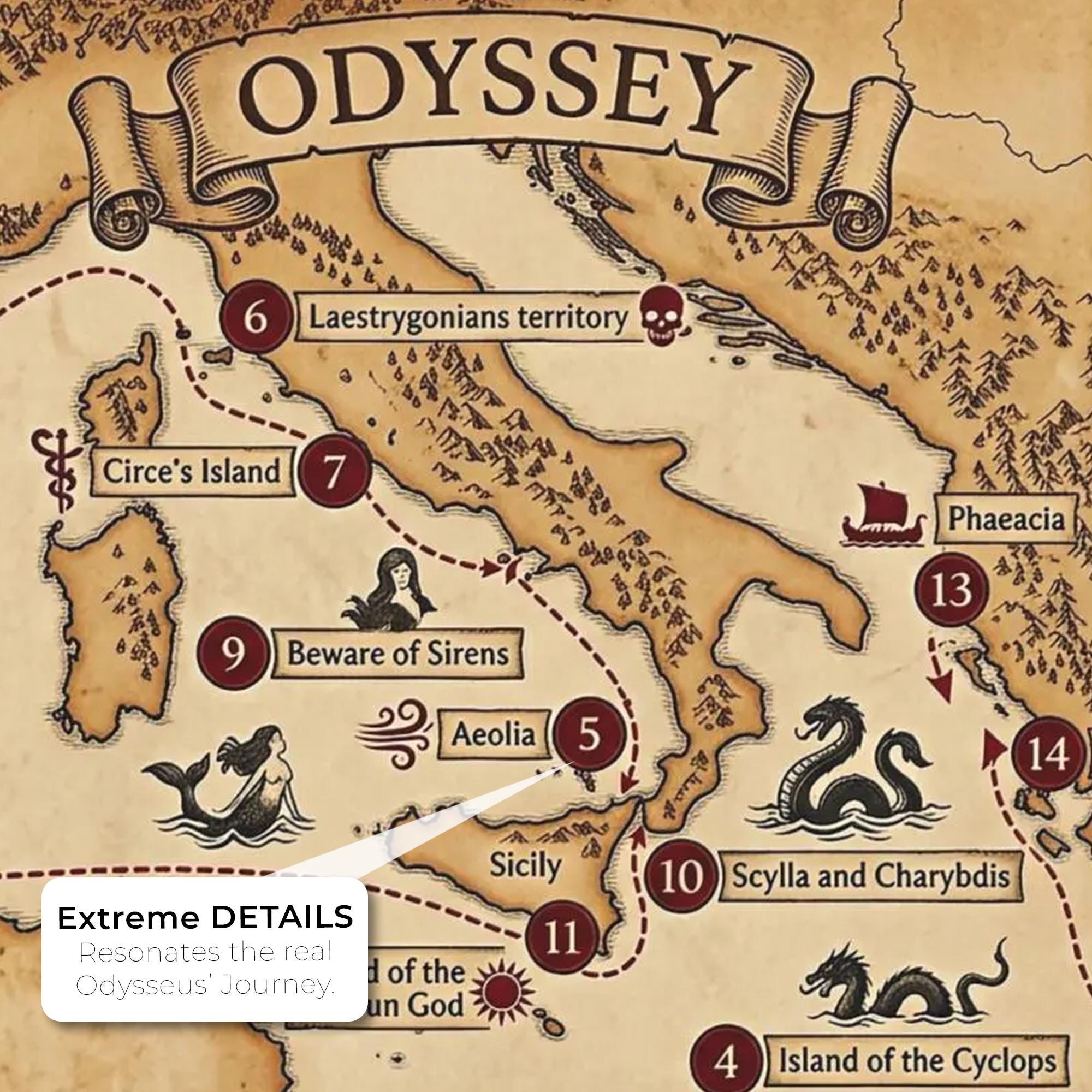 Odyssey Journey Map Desk Mat