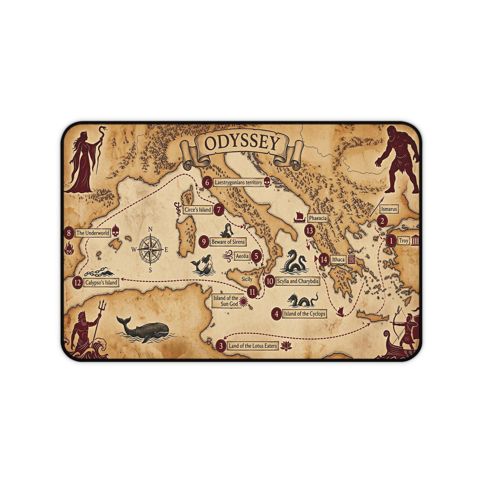 Odyssey Journey Map Desk Mat