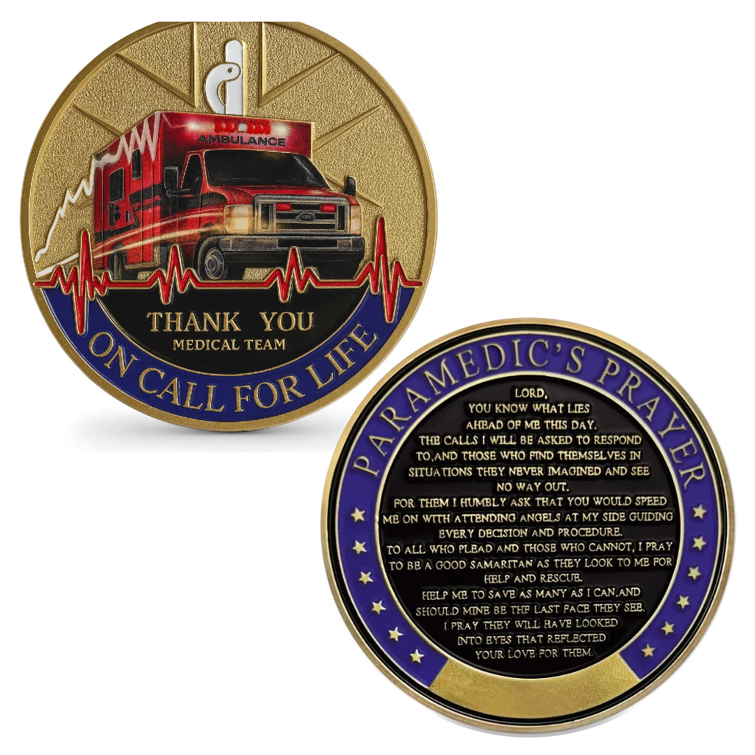 EMS Challenge Coin - Paramedic Prayer Emergency First Aid Worker