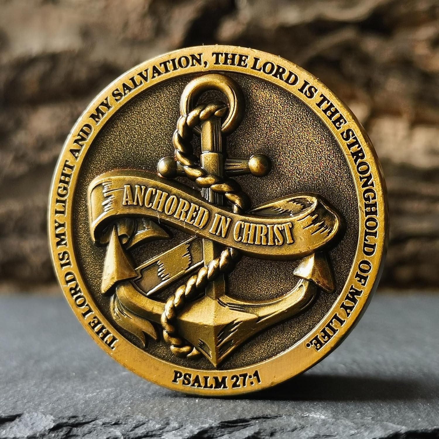  Anchored in Christ Christian Challenge Coin 