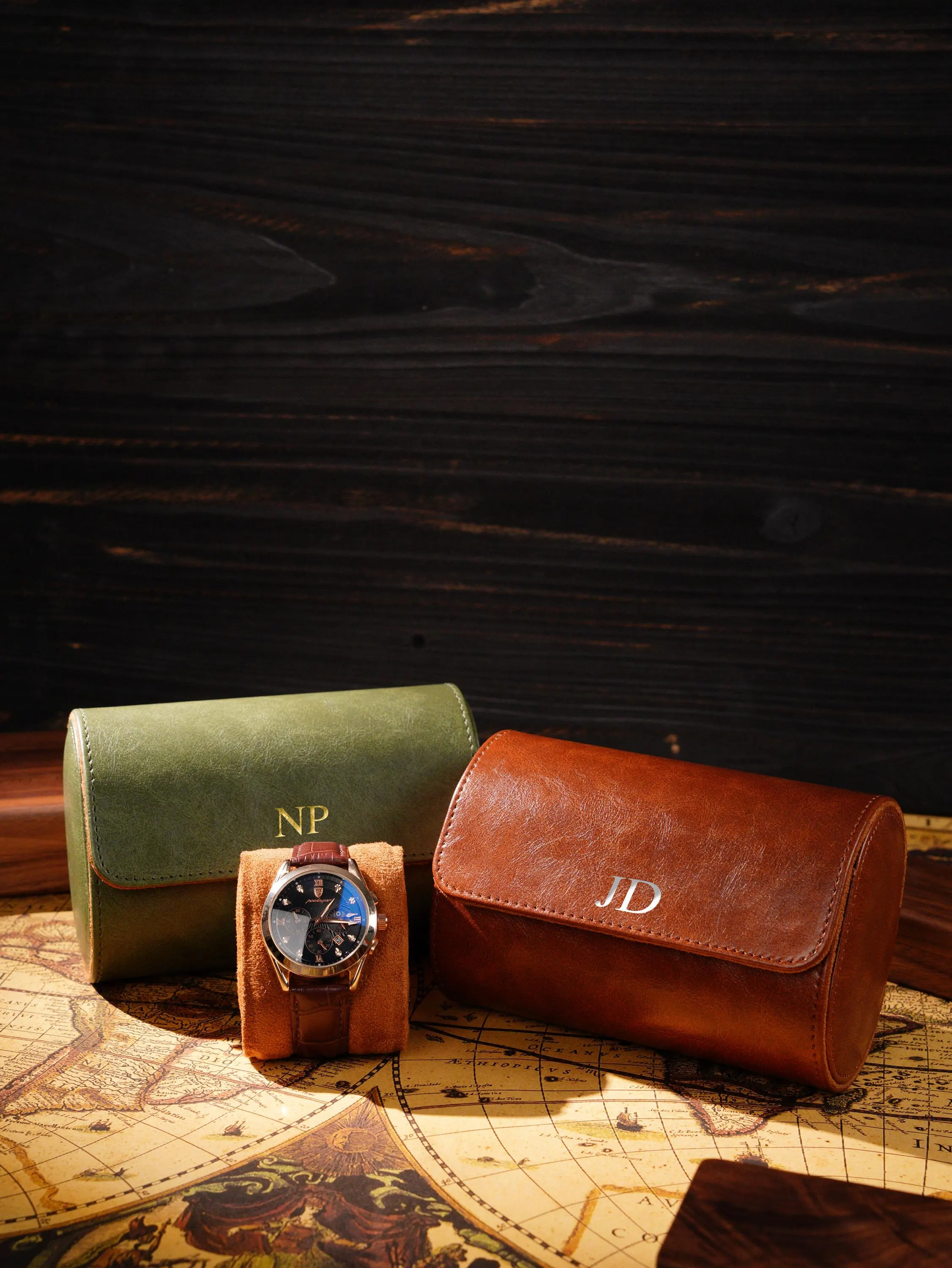 Personalized Leather Watch Roll