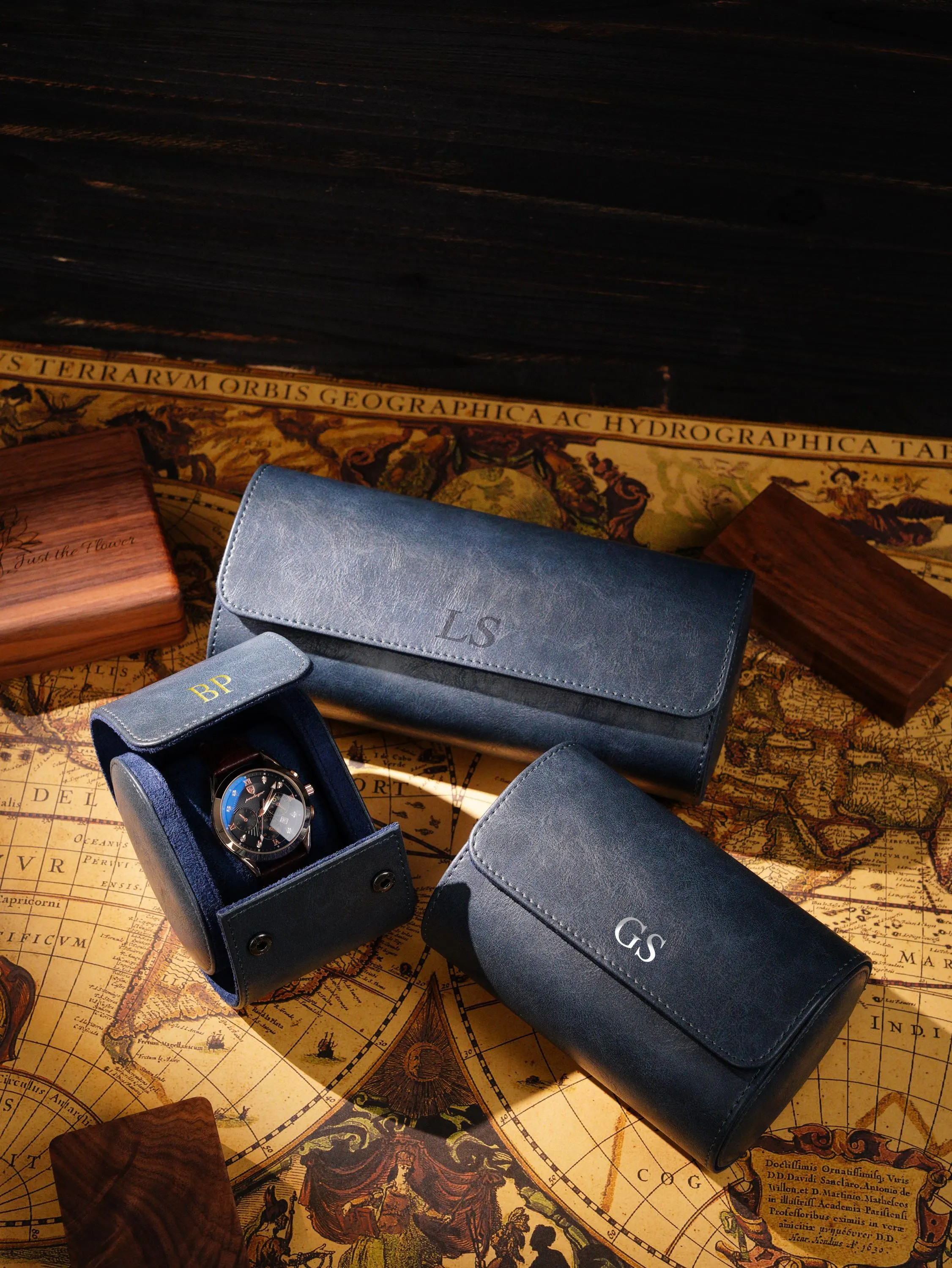 Personalized Leather Watch Roll