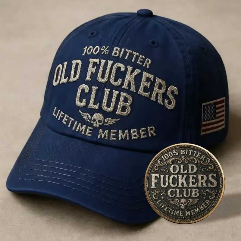 🏅60% OFF - Old Fuckers Club-Vintage Baseball Cap & Coin