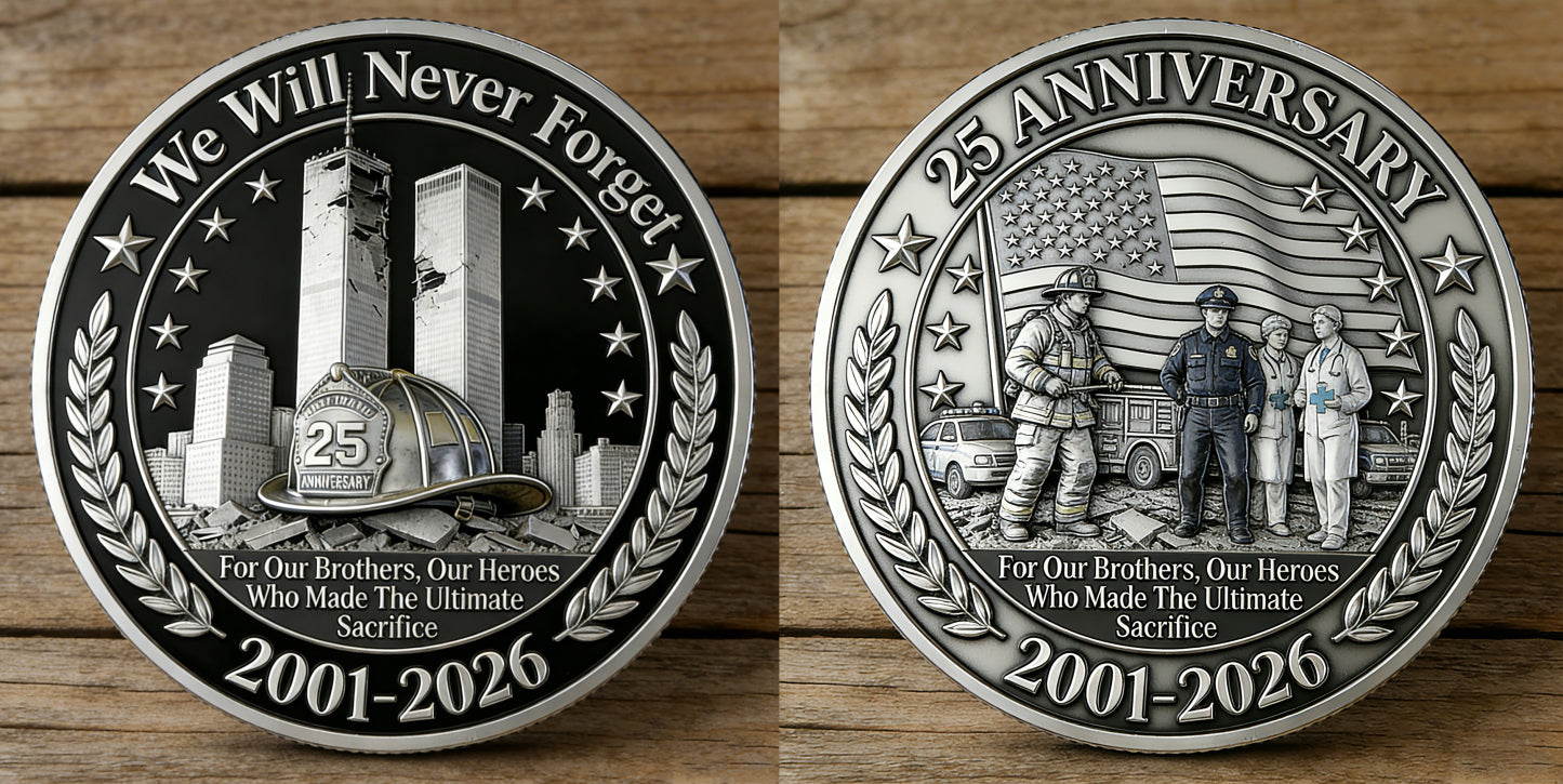 🏆New Year 60% OFF - 🚒 9/11 Memorial Collectible Coin – 25th Anniversary & Mayer Fire Department ✨