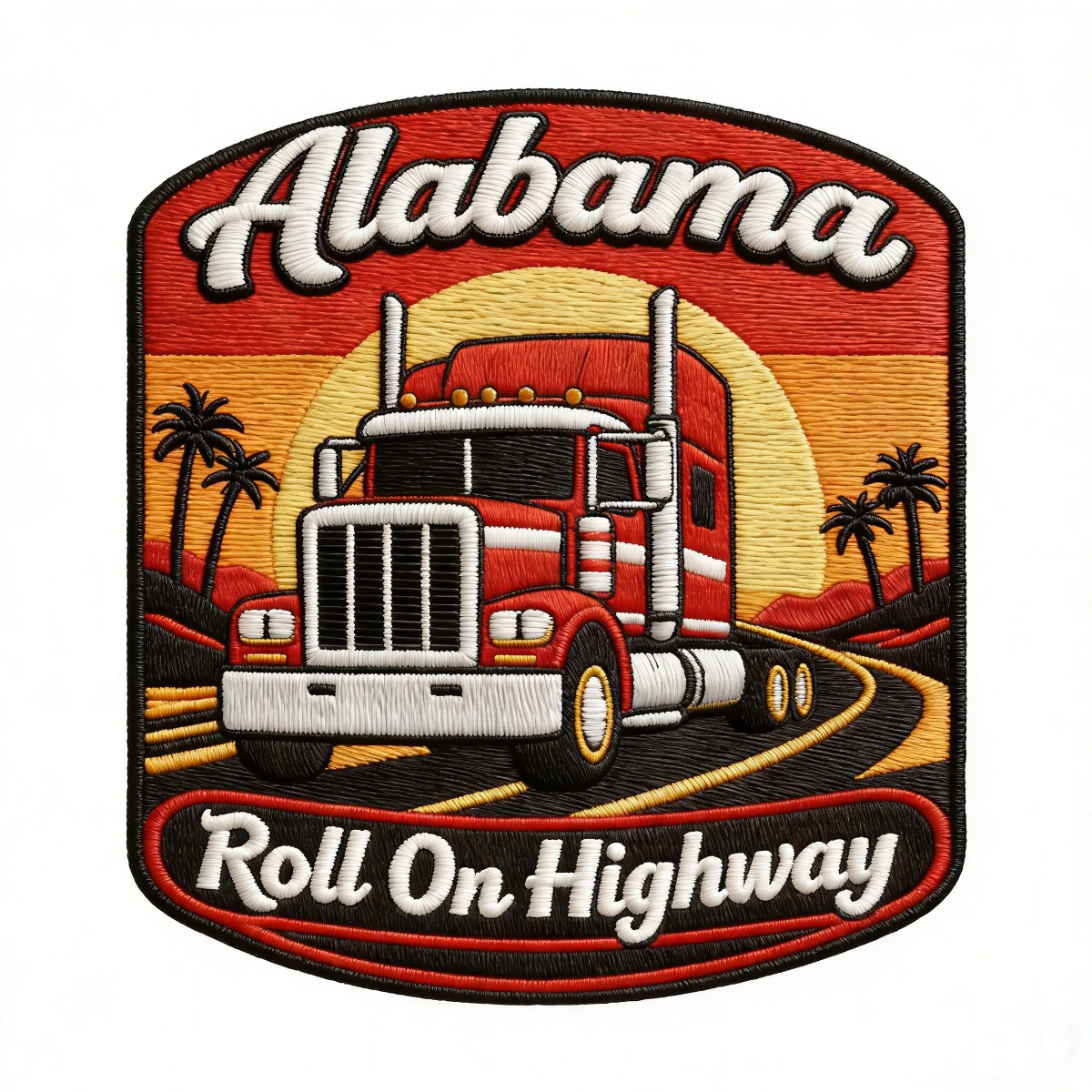 Alabama Roll On Highway Embroidered Iron-On Patch