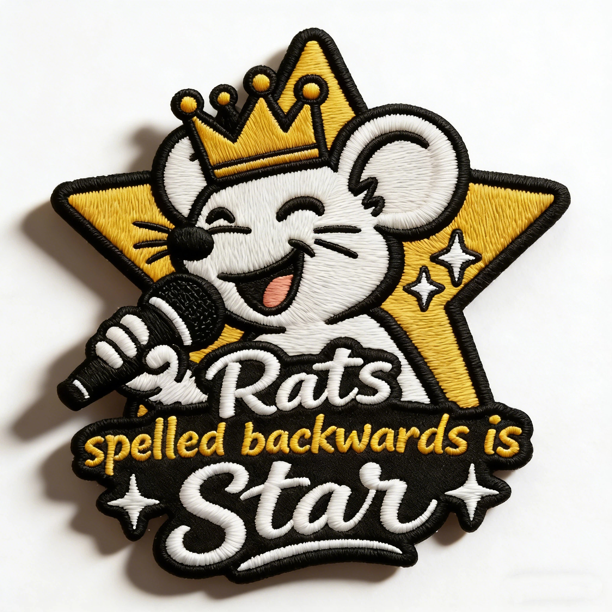 Rats Star Embroidered Iron-On Patch