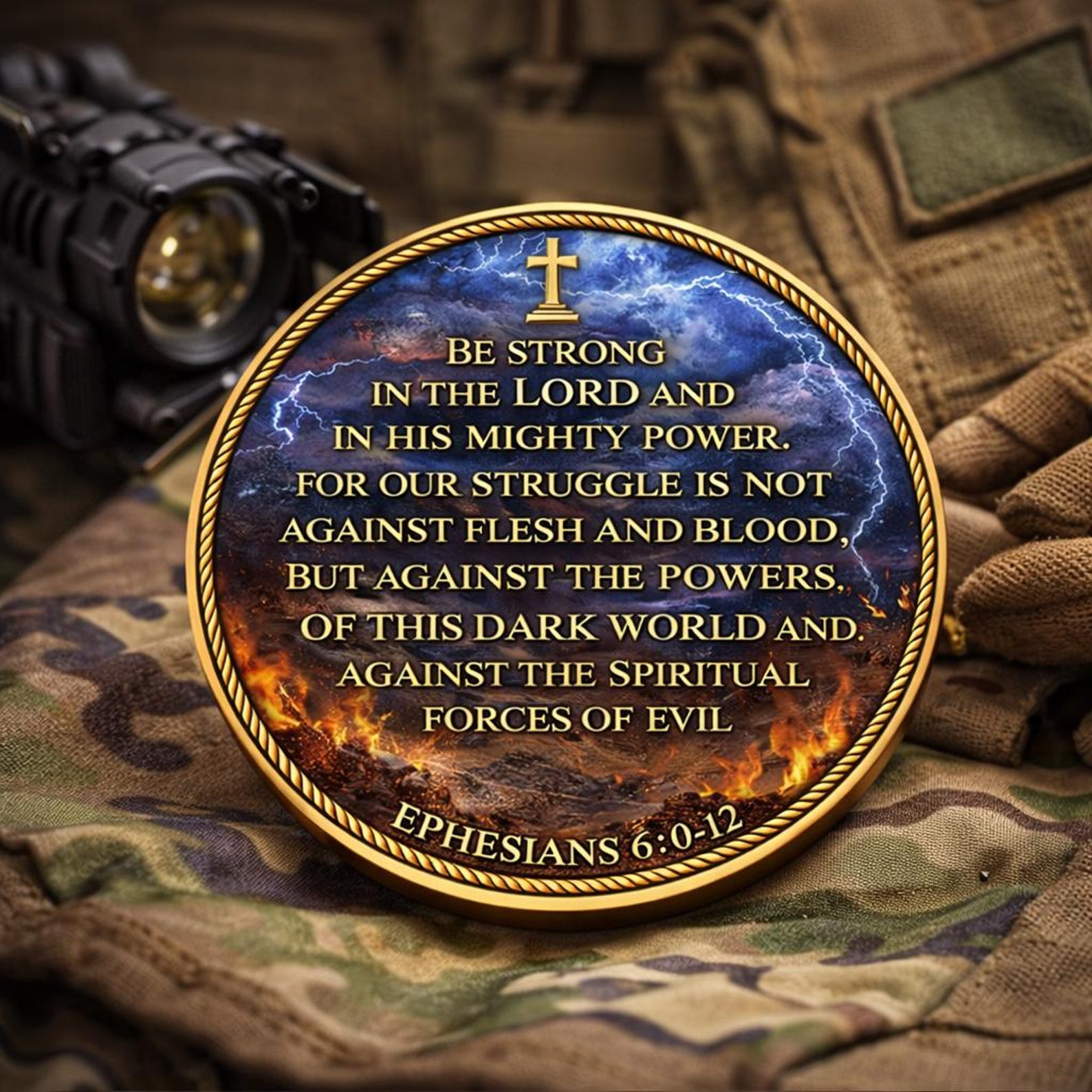 🛡️ Christian Armor of God Challenge Coin – Ephesians 6 Scripture Token