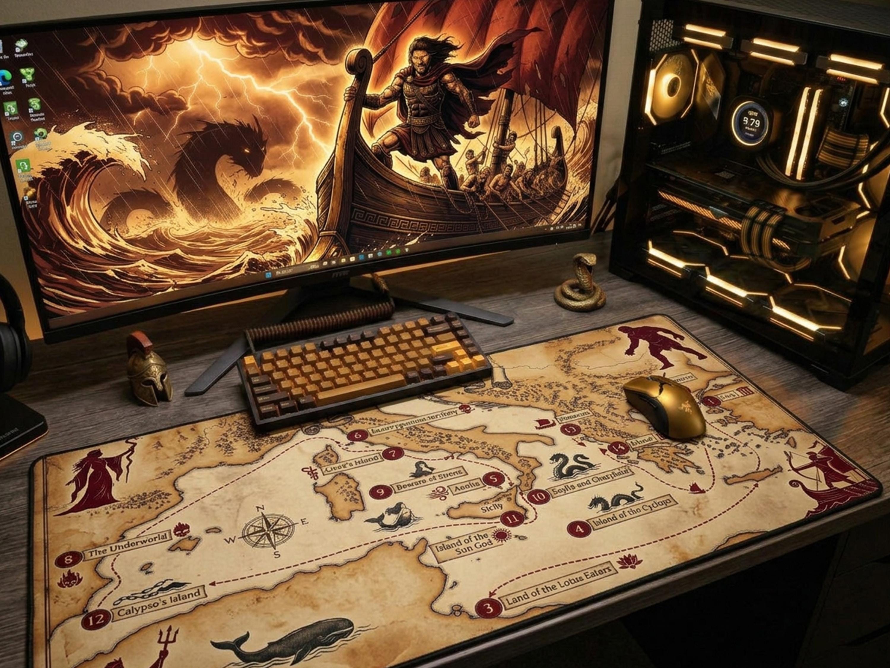 Odyssey Journey Map Desk Mat