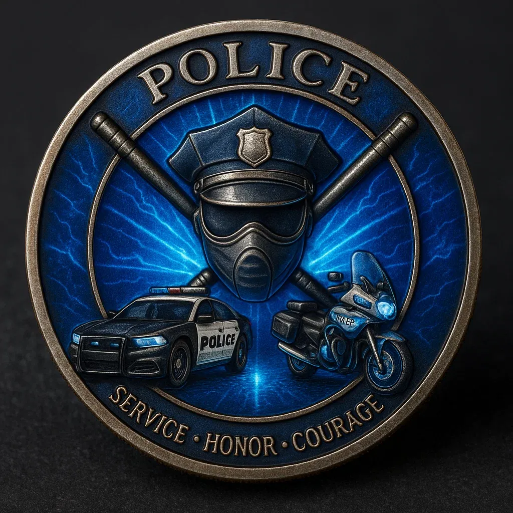 Police Commemorative Coin – Service, Honor, Courage 🚔👮