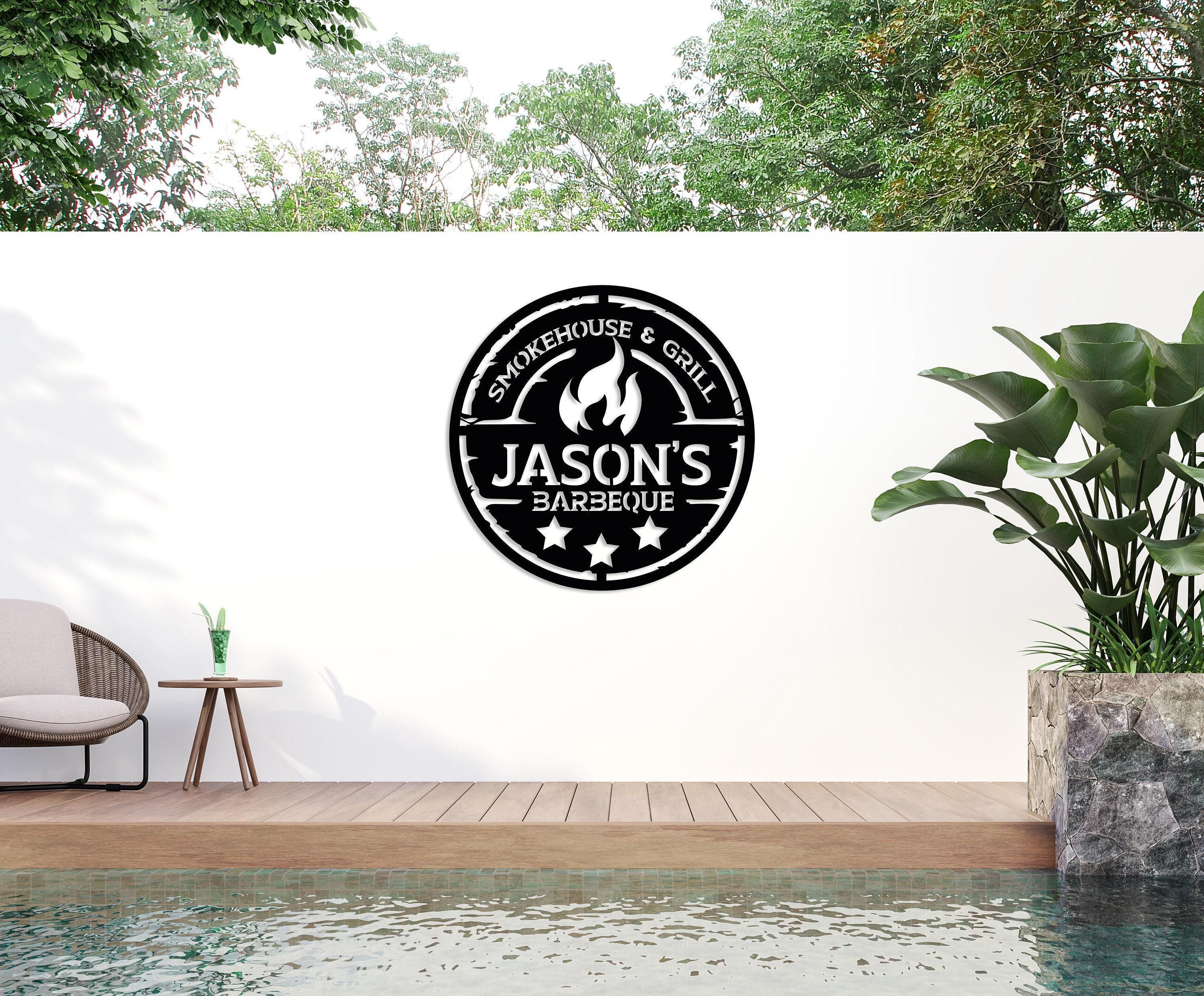 Personalized Metal BBQ Wall Sign | Custom Outdoor Grill Decor & Gift