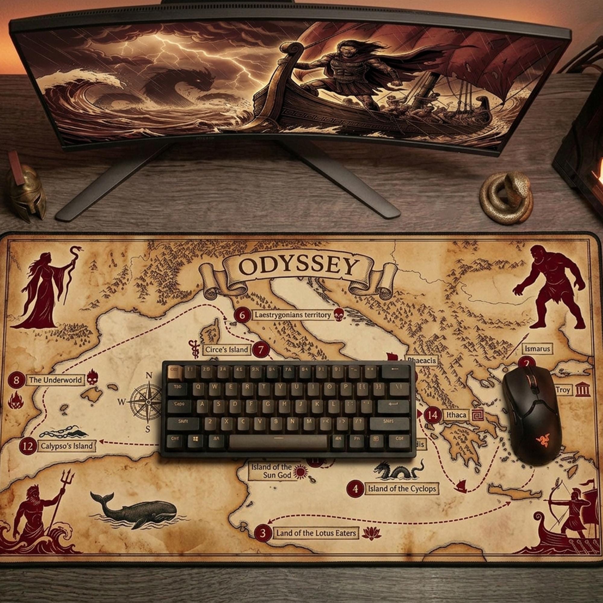 Odyssey Journey Map Desk Mat