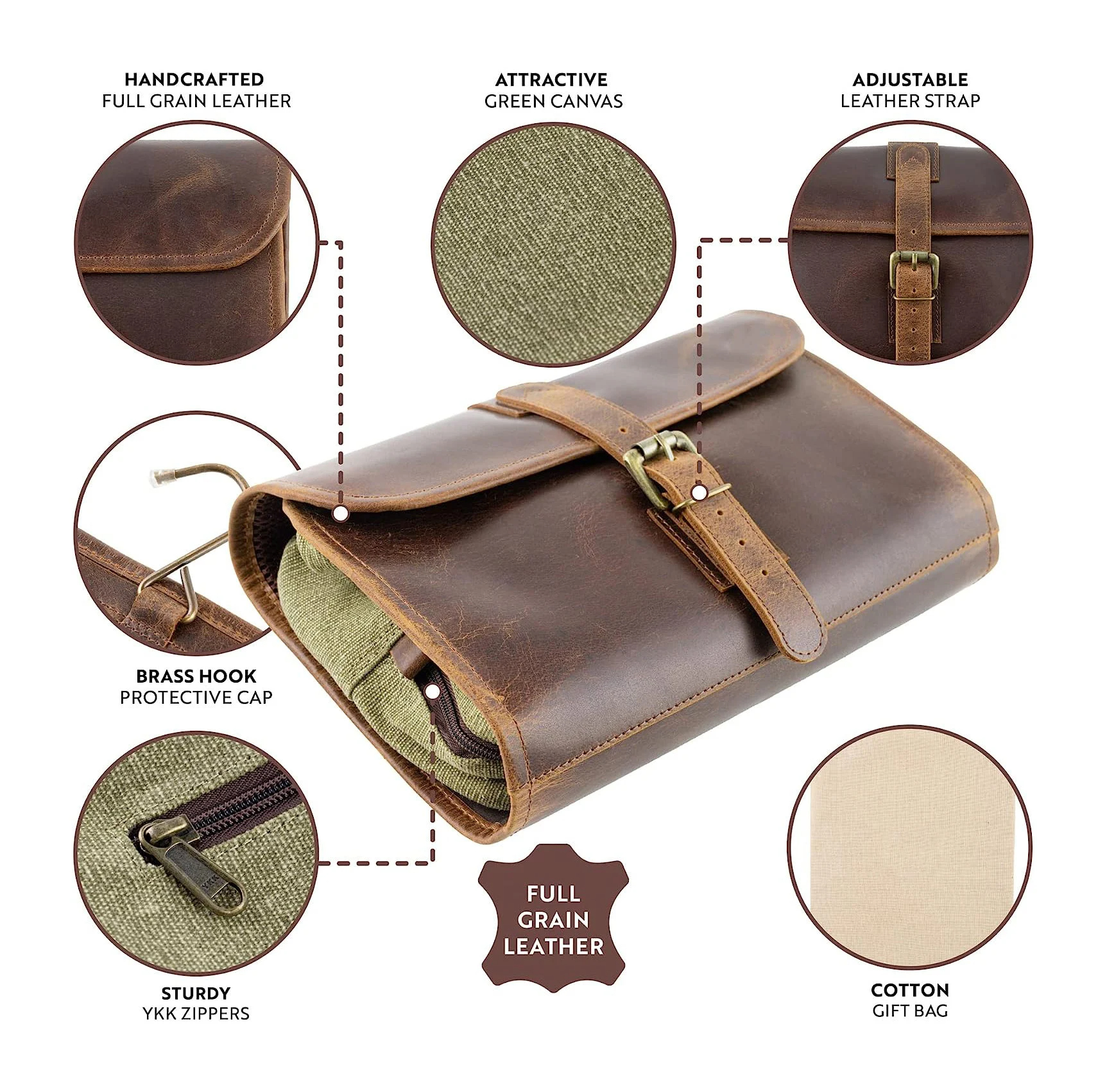 Personalized Leather Dopp Kit - Custom Engraved Travel Toiletry Bag 🧳✨