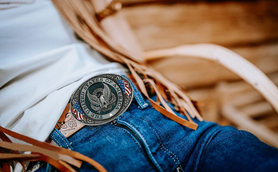 The United State of American Flag Belt Buckle