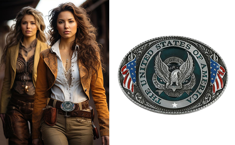 The United State of American Flag Belt Buckle