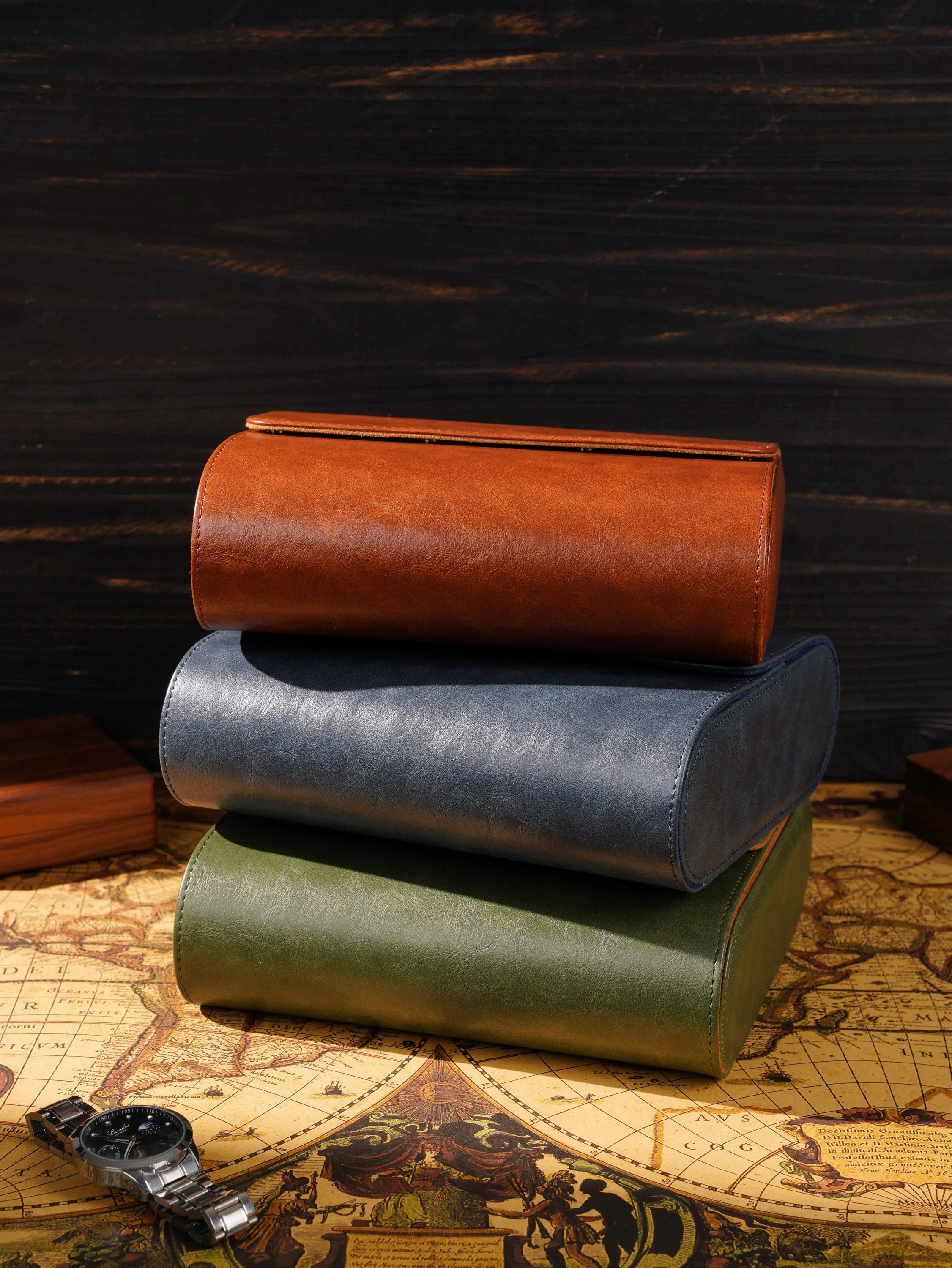 Personalized Leather Watch Roll