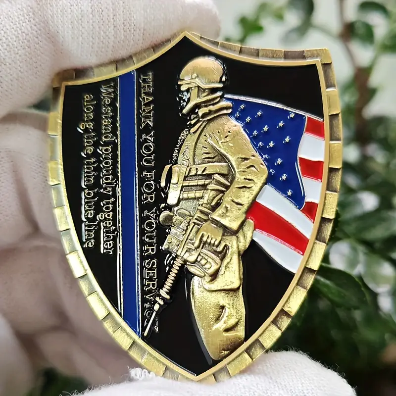🛡️ St. Michael Thin Blue Line Police Challenge Coin