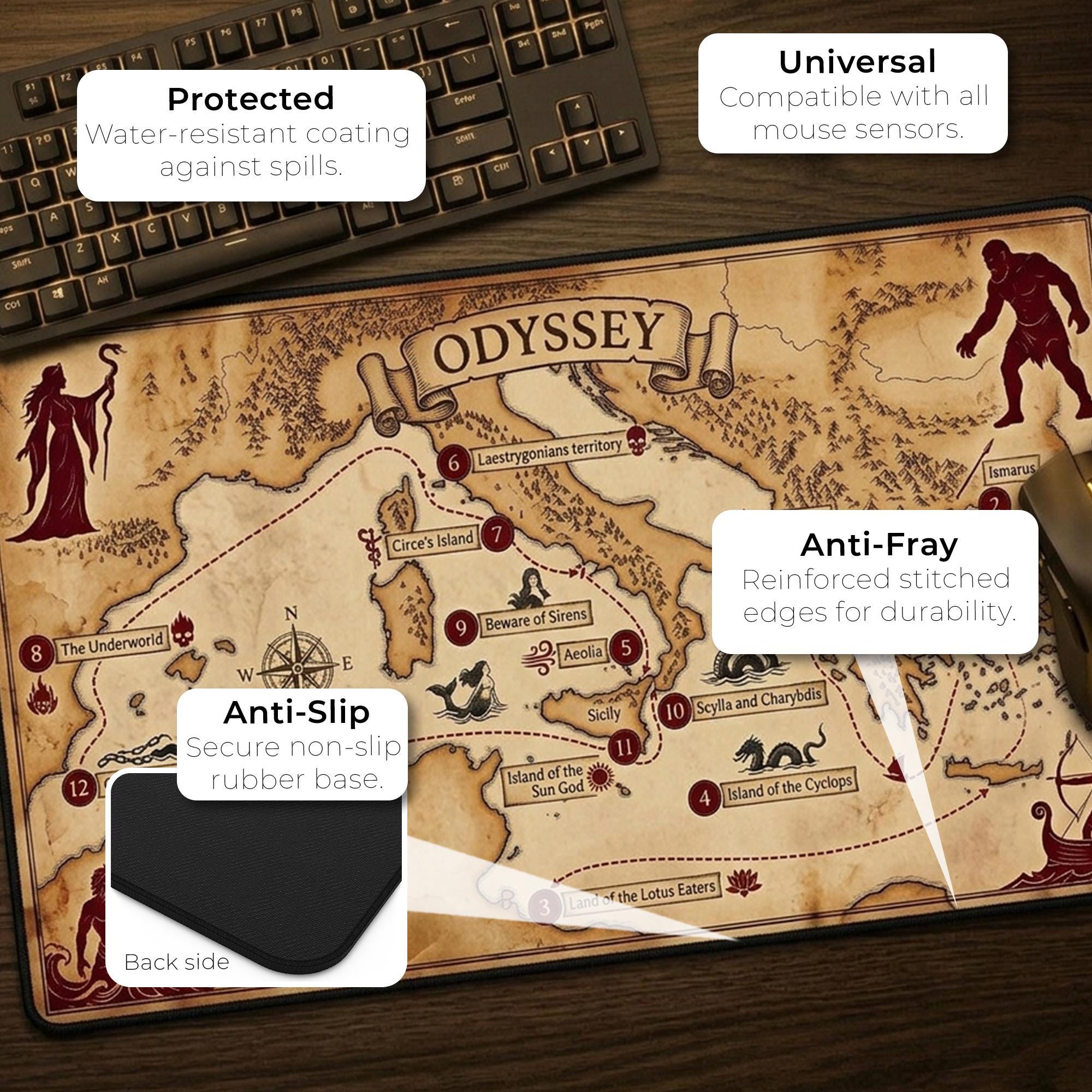 Odyssey Journey Map Desk Mat