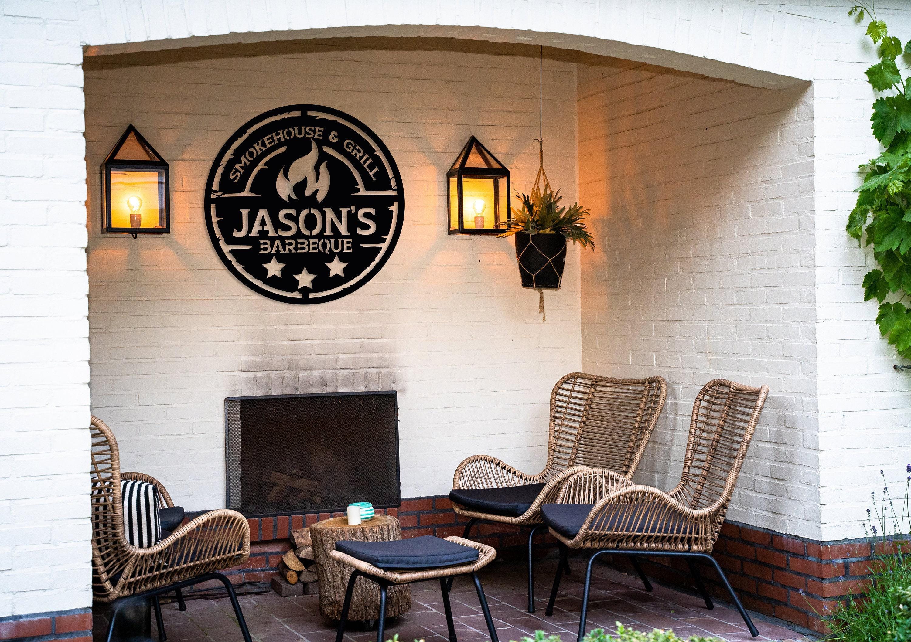 Personalized Metal BBQ Wall Sign | Custom Outdoor Grill Decor & Gift