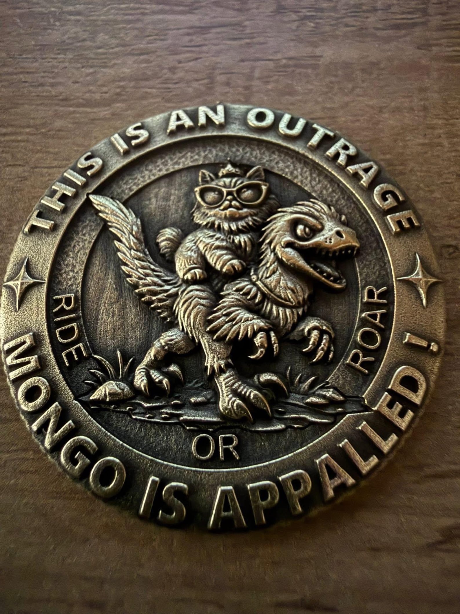 Dungeon Crawler Carl Inspired Brass Challenge Coin
