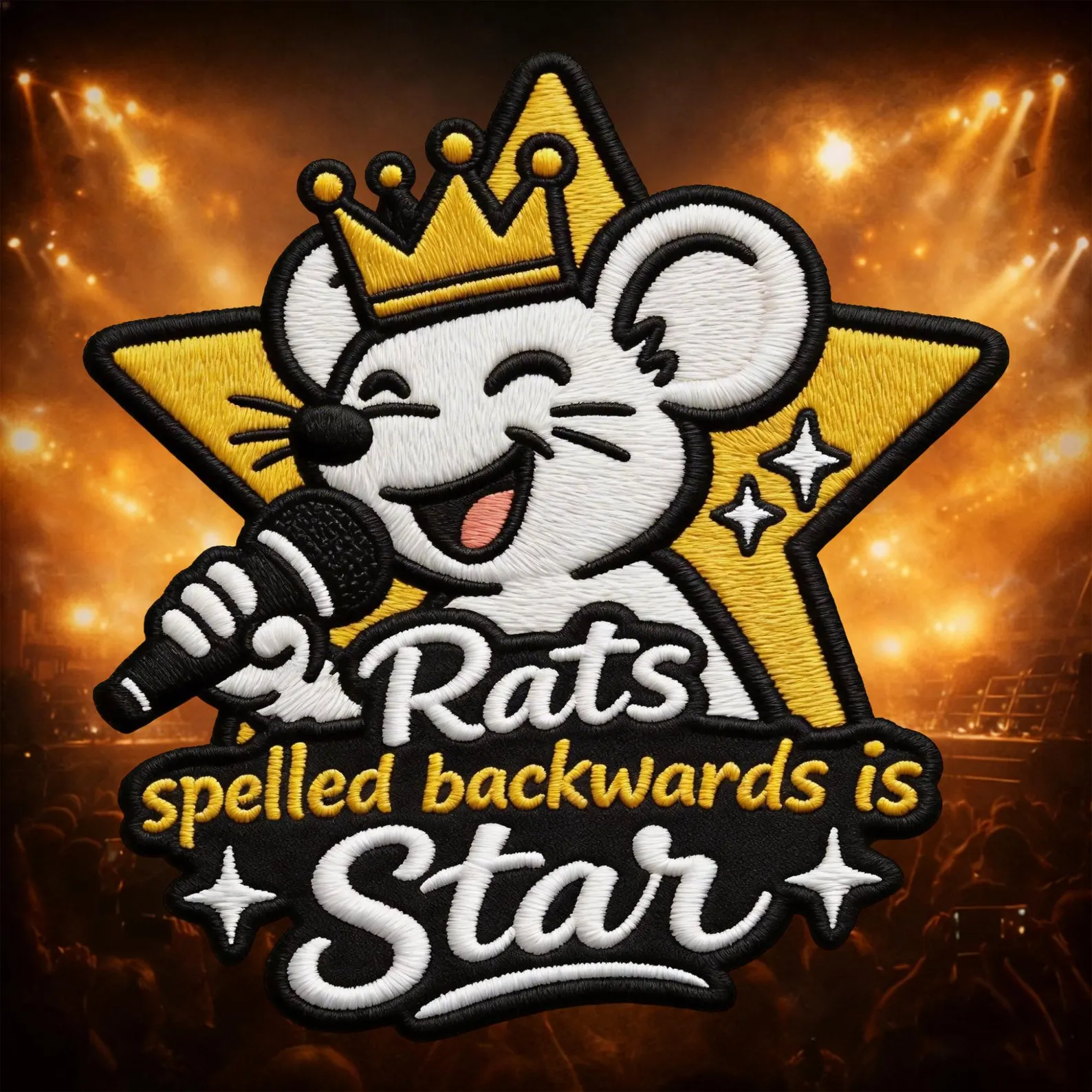 Rats Star Embroidered Iron-On Patch