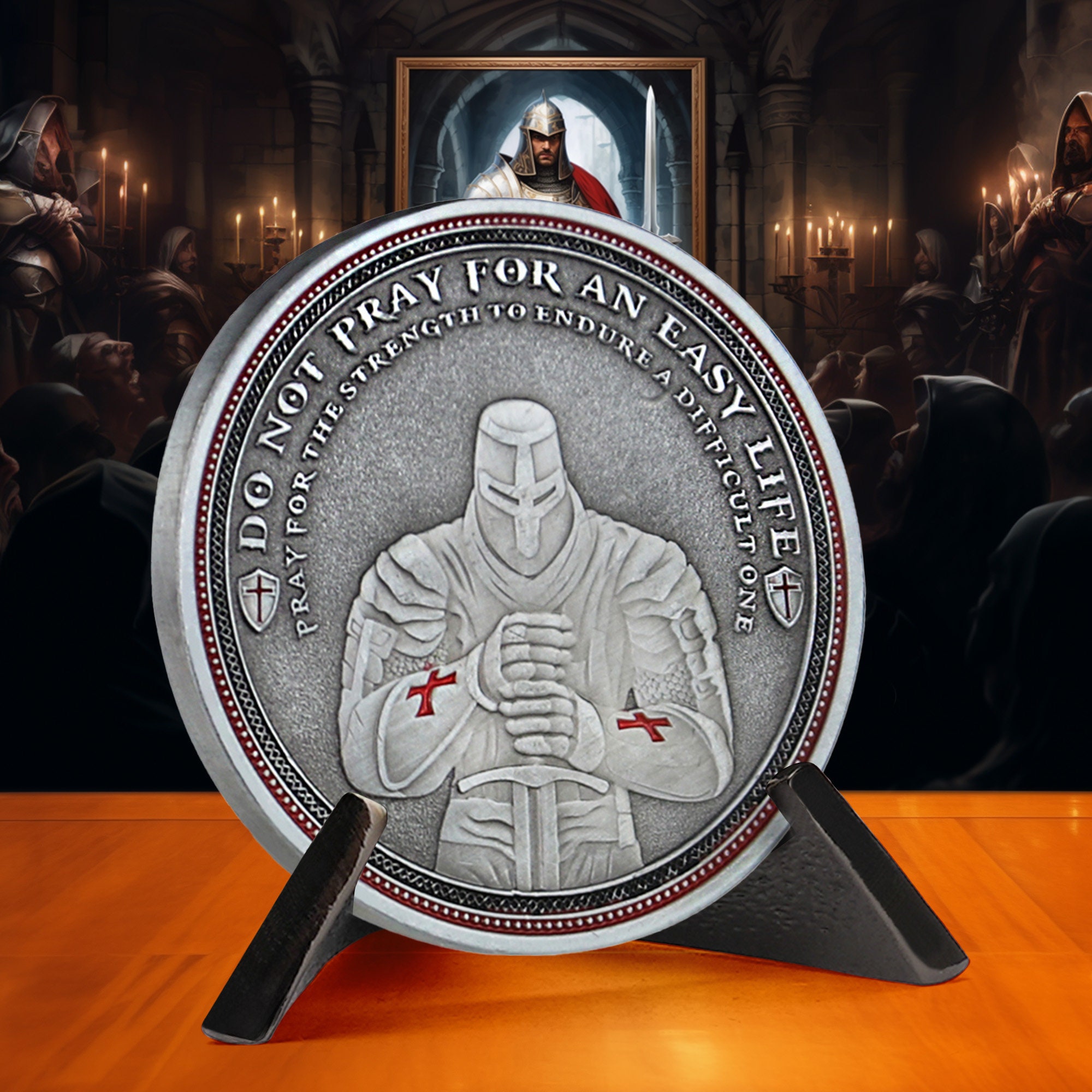 Knights Templar Cross Challenge Coin 