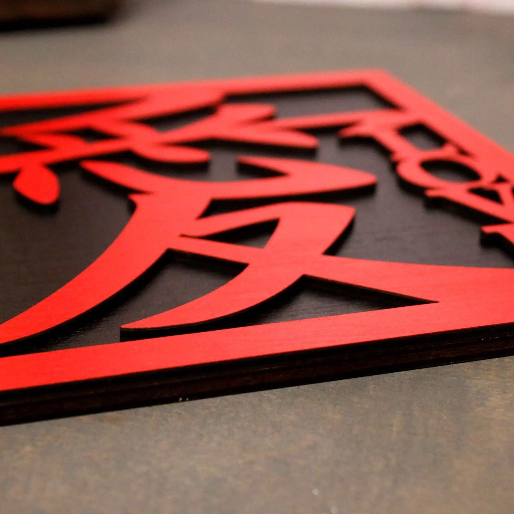 Kanji Love Wooden Wall Art