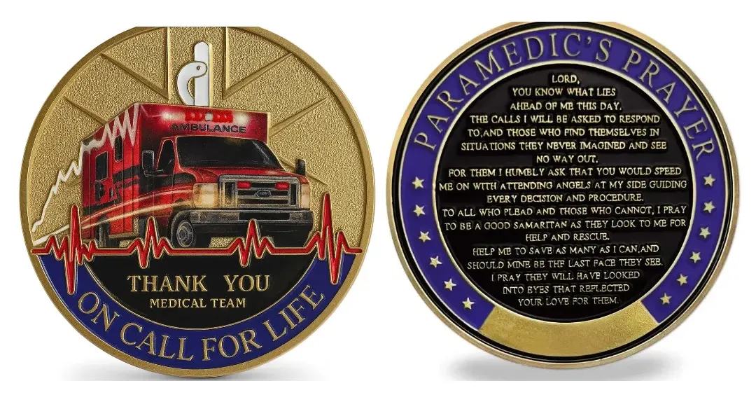 EMS Challenge Coin - Paramedic Prayer Emergency First Aid Worker