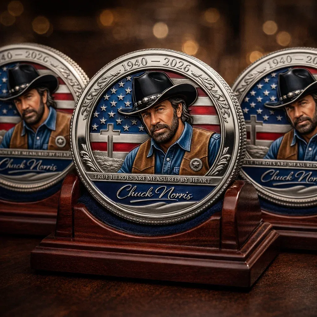 🇺🇸🥋Chuck Norris Legacy Tribute 3D engraved Memorial Coin❤