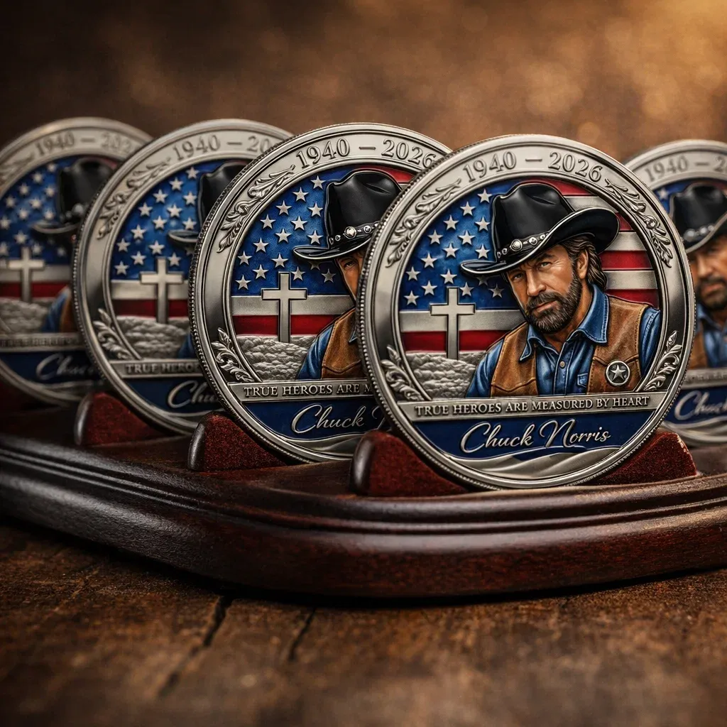 🇺🇸🥋Chuck Norris Legacy Tribute 3D engraved Memorial Coin❤