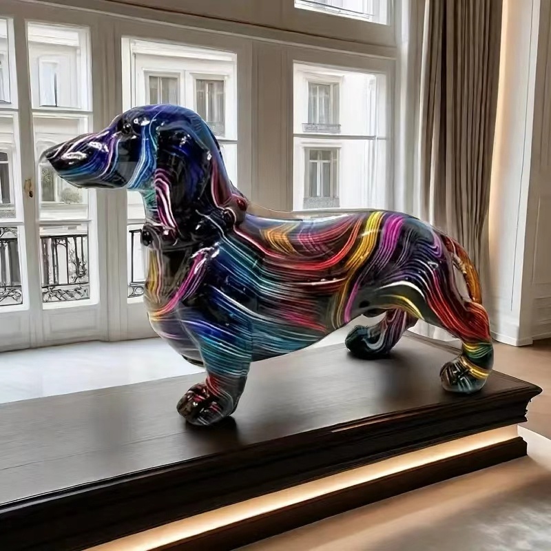 Colorful Dachshund Figurine